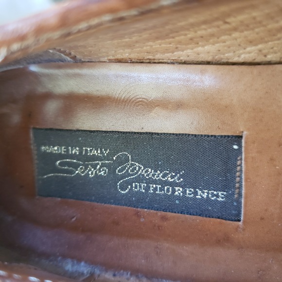 Sesto Meucci Brown Woven Loafers with Gold Accents - Picture 6 of 10